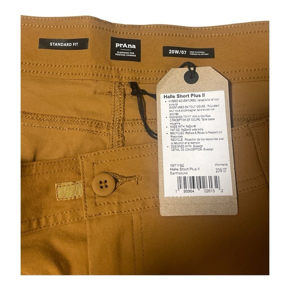 Prana Halle Short Plus II Earthbound Standard Fit 7in Inseam NWT Size 20W WA1 - Picture 5 of 6